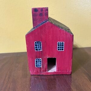 Red Wooden House Decor
